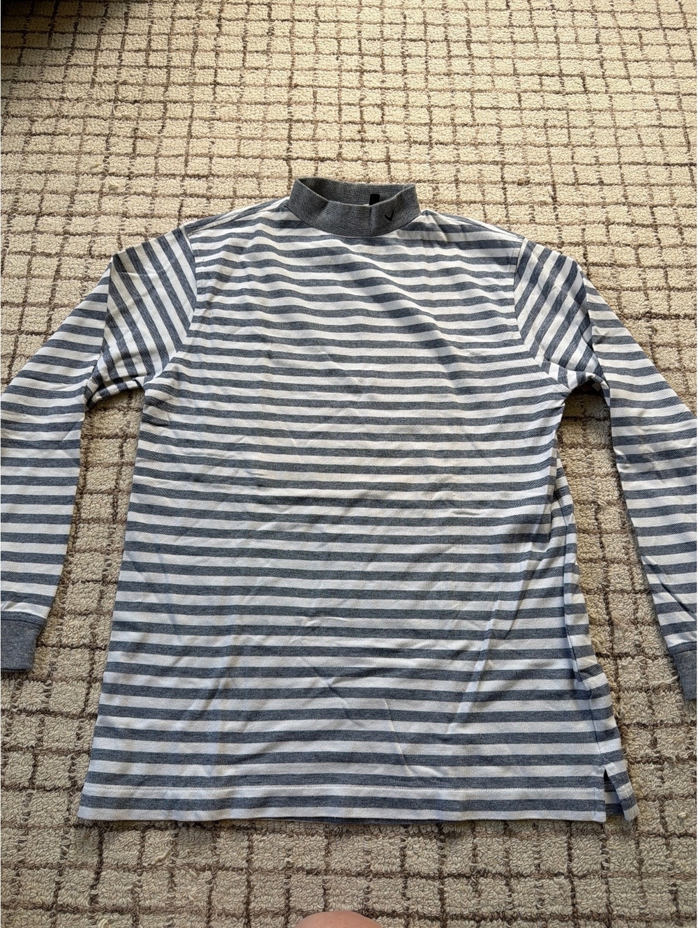 Vintage 90s Men’s Calloway mock neck long sleeve striped retro gold preppy Small